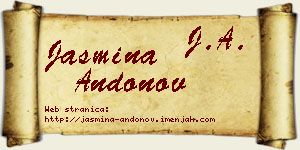 Jasmina Andonov vizit kartica